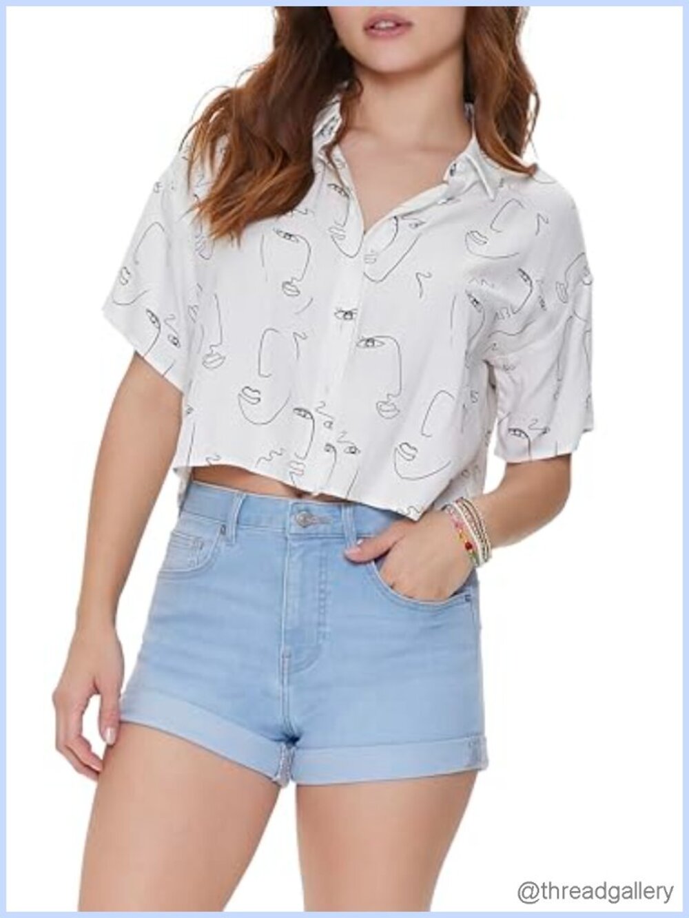 Curvy Rolled Cuff High Rise Denim Shorts Fitted Jeans